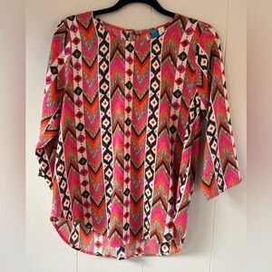 Colorful Chevron Women's Top, Size M